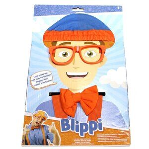 Blippi Roleplay Be Like Dress Up Set New 3+Kids Hat Bow Tie Suspenders Glasses